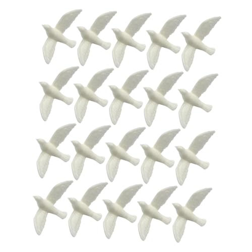 DECHOUS 20 Stück Mikro-landschaftsverzierung Mini Kleinkinder Puppe Winzig Ornamente Taube Figur Vögel Mikrolandschaftsspielzeug Vögel Modell Mikro-vögel- Weiß Harz von DECHOUS