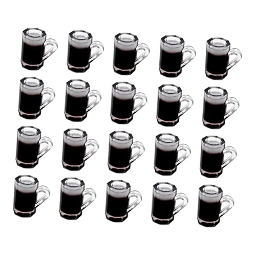 DECHOUS 20 Stück Mini-Bierkrug Miniaturbecher Für Puppen Tassen Puppenhaus-bierkrüge Mini-trinkbecher Mini-bierkrüge Kleines Hauszubehör Mini -Ornamente Puppenhauszubehör Harz von DECHOUS
