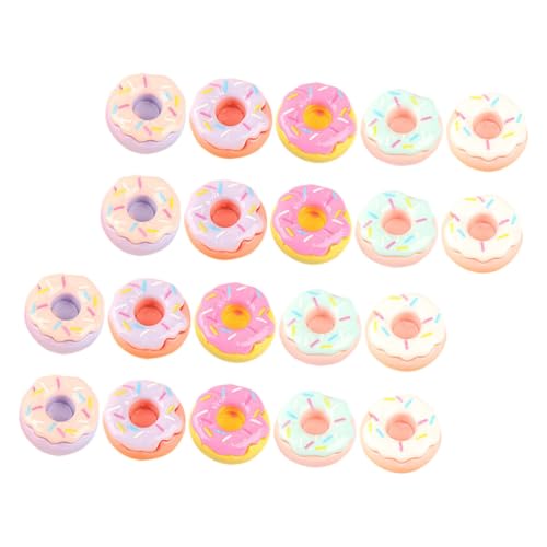 DECHOUS 20 Stück Mini-Donuts Puppenhaus Winzig Miniatur Nachtisch Krapfen Mini- -Rollenspiel Dekorativer Mini-Donut Mini-Essen Mini- -küchenzubehör Mini- - Donut-Modelle Harz von DECHOUS