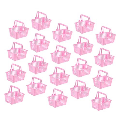 DECHOUS 20 Stück Mini-Einkaufswagen Mini-Einkaufskorb in Rosa einkaufen einkaufskorb einkaufswagen Mädchenspielzeug im Alter von 4-5 Jahren Puppen-Einkaufskorb von DECHOUS