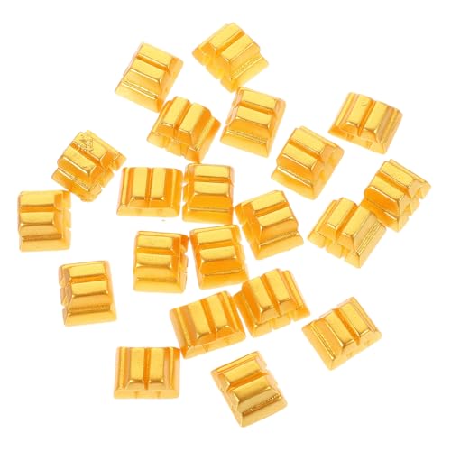 DECHOUS 20 Stück Mini-Goldstein Ziegel Miniatur klein rechteckig Dekorationen für den einzug büro Dekoration -Desktop-Ornamente aus Harz Golden von DECHOUS
