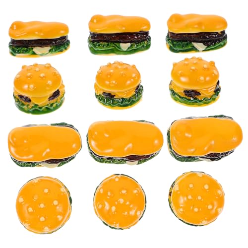 DECHOUS 20 Stück Mini-Hamburger-Spielzeugzubehör Nachahmung Essen Miniaturburger küchendekoration Miniature Food lebensechte Hamburger-Dekorationen Miniatur-Spiel-Essen-Dekorationen Harz von DECHOUS