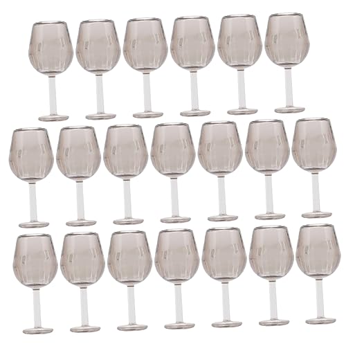 DECHOUS 20 Stück Mini Weinglas Miniatur Mini-Brille Mini- - Mini-cocktailbecher Mikro Kelch Puppenbrille Mini- -Foto-Requisiten Puppe Brille Mikro-landschaftskelch Plastik von DECHOUS