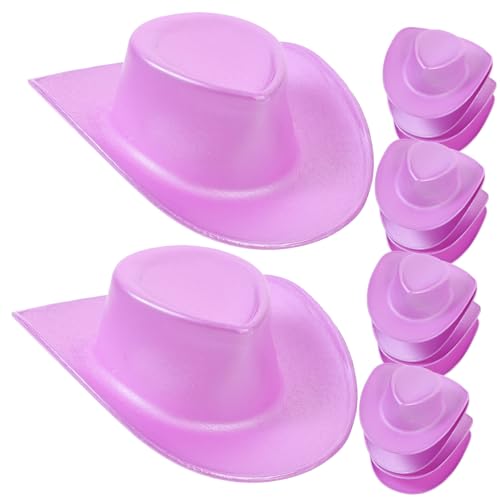 DECHOUS 20 Stück Mini-cowboyhut Rosafarbener Cowgirlhut Fälschung Cowgirl-Hut Für Mädchen Cowgirlhut Aus Mini-westernkappen Kuhmädchenhut Hüte Masse Mini-hüte Party Violett von DECHOUS