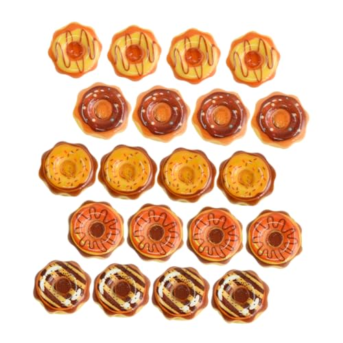 DECHOUS 20 Stück Miniatur-Donuts süßigkeiten susigkeiten Mini-Donuts Puppenhaus-Donuts Künstliche Lebensmittel-Requisiten Stellen Sie Sich Essens-Requisiten vor Mini-Essen Harz von DECHOUS