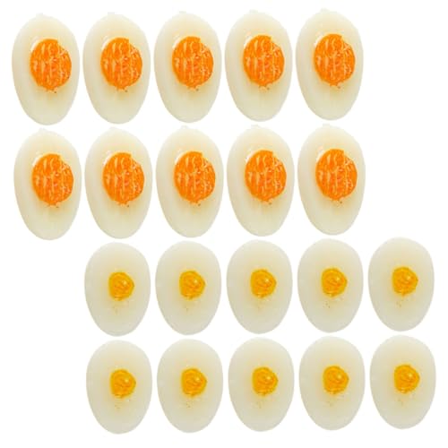 DECHOUS 20 Stück Miniatur-eierspielzeug Spielzeuge Eier Ornamente Mikro-landschafts-Ei- Eierschmuck Miniaturmodell Eines Gekochten Eies Bastelspielzeug Selber Machen Mini-Ei PVC von DECHOUS