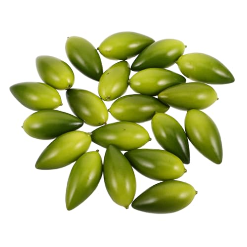 DECHOUS 20 Stück Olivenimitat Schickes Olivfarbenes Modell Künstliche Fruchtmodelle Simuliertes Obstdekor Lebensechtes Olivenmodell Lebensechte Früchte Hochdruck-polyethylen Green von DECHOUS