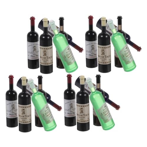 DECHOUS 20 Stück Puppenhaus Wein Mini-Hausweinflasche Mini-Trinkflasche kleine Schnapsflaschen puppenhauszubehör Dollhouse Accessories Flaschenspielzeug Miniatur-Weinflasche Plastik von DECHOUS