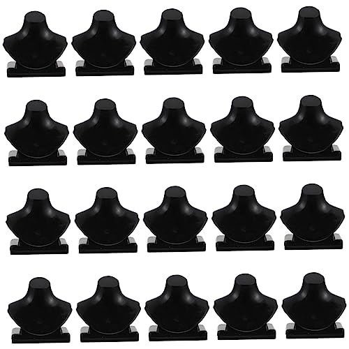 DECHOUS 20 Stück Puppenkettenhalter realistisch Schmuck Puppenanzeigehalter Szene puppenhausmöbel doll Accessories kleines Halskettenmodell Sie Haushaltszubehör Plastik Black von DECHOUS