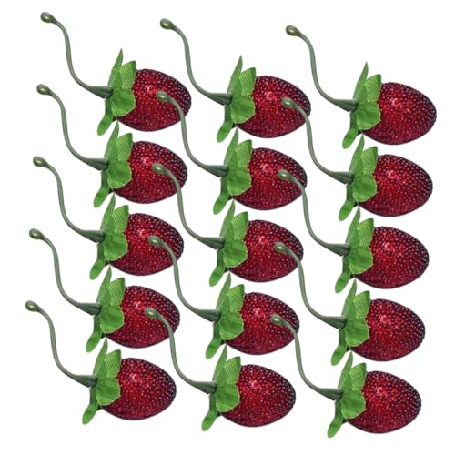 DECHOUS 20 Stück Simulierte Wildfrucht Dekoration Gefälschte Lebensmittel Realistische Künstliche Früchte Simulation Obst Dekoration Obst Themenbedarf Heimdekoration Erdbeer von DECHOUS