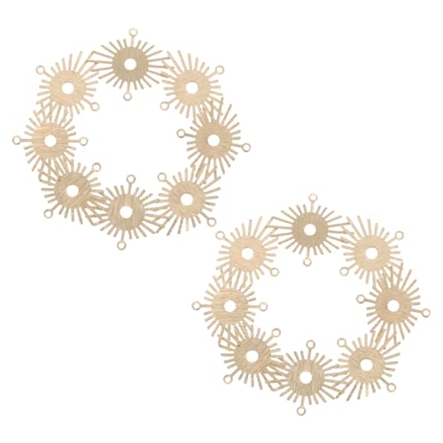 DECHOUS 20 Stück Sonnenblumenschmuck Sonnenohrringe Verbindungsanhänger Für Armbänder Vintage Charms Für Die Schmuckherstellung Anhänger Zur Schmuckherstellung Golden Metall von DECHOUS