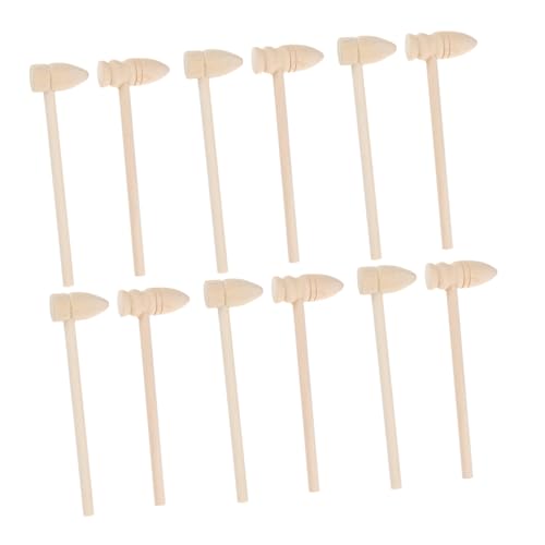 DECHOUS 20 Stück Teiliges Holzhammer Glatte Kanten Ergonomischer Griff Mini Holzklöppel für Goldene Eier Hämmern Spiel Requisiten für Mädchen Jungen von DECHOUS