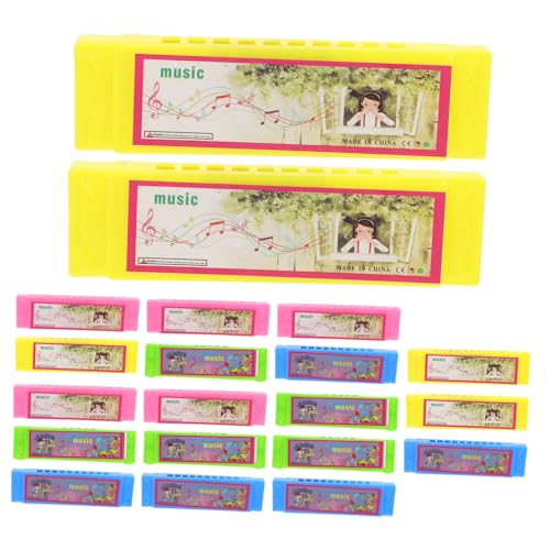 DECHOUS 20 Stück Teiliges Mundharmonika aus Robustem Kunststoff Pädagogisches Musikspielzeug für Jungen und Mädchen Mini Mundorgel Musikalischen Früherziehung Zufällige Zufällige Farbe von DECHOUS