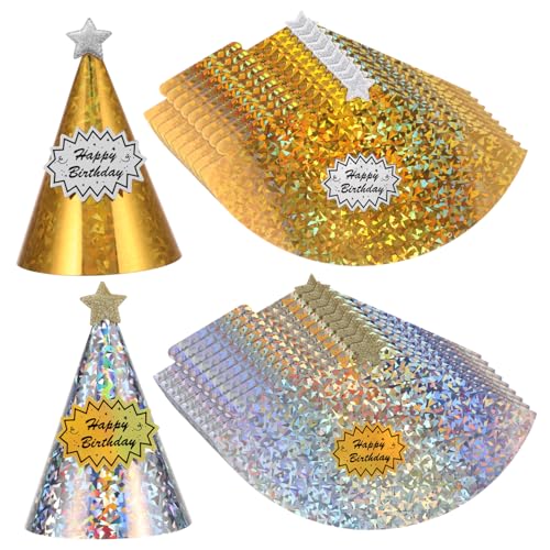DECHOUS 20 Stück Teiliges Partyhut aus Papier Leichte Bequeme Geburtstagsmützen mit Leuchtenden Sternmotiven für Kindergeburtstag und Festliche Feiern Goldene Silberne Hüte DECHOUS 20 Stück Teiliges Partyhut aus Papier Leichte Bequeme Geburtstagsmützen mit Leuchtenden Sternmotiven für Kindergeburtstag und Festliche Feiern Goldene Silberne Hüte von DECHOUS