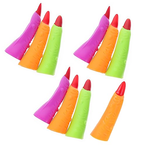 DECHOUS 20 Stück falscher Nagelsatz Hexenfinger zum Vorlesen für Halloween -Nägel Mädchen Tipps Halloween nägel Halloween Nails gruseliges Nagelbett Halloween-Cosplay-Requisiten PVC von DECHOUS