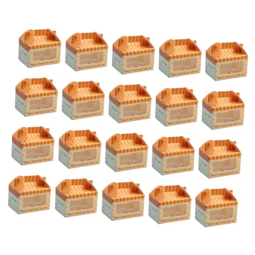 DECHOUS 20 Stücke Boxen Mini Puppe Kuchen Boxen Miniatur Prop Miniatur Szene Zubehör Dekorationen Papier von DECHOUS