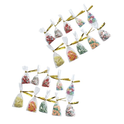 DECHOUS 20 Teiliges 112 Puppenhaus Miniatur Set Mit Lebensmitteln Und Miniatur Bausatz Mini Lebensmittel Für Zum Selbermachen Mini Lebensmittel Künstliche Früchte Mini von DECHOUS