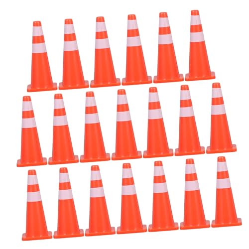 DECHOUS 20-teiliges Set -straßensperren-Requisiten Bauzeichen Spielzeugstraßenschilder Zeichen Baupädagogisches Straßenschilder Für Orange PVC von DECHOUS