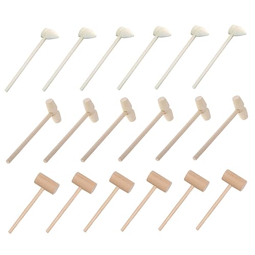 DECHOUS 24 Stück Hölzerner Hammer Mini-hammerspielzeug Krabbenhammer Hammer Mini-krabbe Minihammer Winzig Hämmern Kinderspielzeug Mini-hämmer Für Holzhammer von DECHOUS