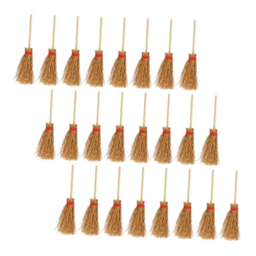 DECHOUS 24 Stück Mini-besenmodell Puppenhauszubehör Strohbesen Für Puppenstuben Miniaturbesen Und Mopp Puppenhaus-miniaturen Puppenhaus Miniaturbesen Deko Minibesen Zum Basteln Khaki Holz von DECHOUS