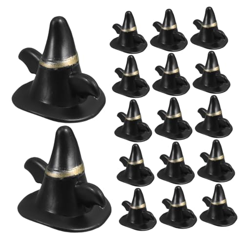 DECHOUS 24 Stück Mini-elfenhut Deko Miniatur Süßer Puppenhut Mini-schutzhelm Für Puppe Top-Hut-Ornament Kleine Strickmützen Mini-strickmützen Aus Strohimitat Mini-garnbäume Plastik Black von DECHOUS