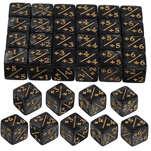 DECHOUS 24 Stück Teiliges Acryl Würfel Token mit Additions und Subtraktionszeichen Dekorative Spielwürfel für Brettspiele Kartenspiele Lernspiele und Vielseitiges Gaming Zubehör von DECHOUS
