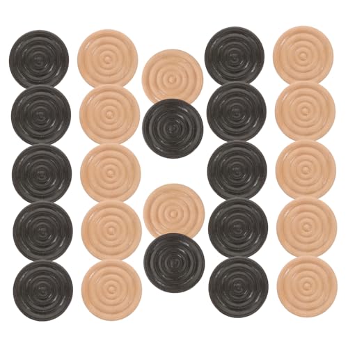 DECHOUS 24 Stück Teiliges aus Holzschachfiguren Rund und Genietet Hochwertige Holzspielsteine für Schach Dame und Spielzubehör für Brettspiel und Sammler DECHOUS 24 Stück Teiliges aus Holzschachfiguren Rund und Genietet Hochwertige Holzspielsteine für Schach Dame und Spielzubehör für Brettspiel und Sammler von DECHOUS