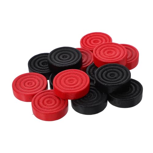DECHOUS 24 Stücke Dame Schachfiguren Groß Prüfer Spiel Backgammon-Brett Ersatz Beidseitig Holz Schach Schachbrett Zubehör Schachbrett Schach Holz Dame Kiefernholz von DECHOUS