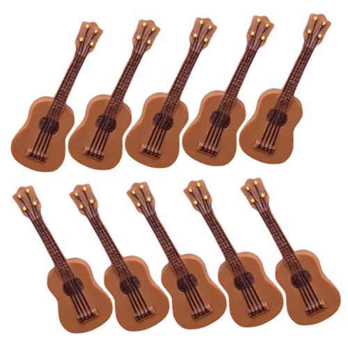 DECHOUS 25 Stück Gitarrenmodell Miniaturen Mini-hausgitarre Klein Winzig Puppenhaus-minigitarre Miniaturgitarre Für Puppenhaus Miniatur Gitarren Gitarrendekor Mini-Gitarre Brown Harz von DECHOUS