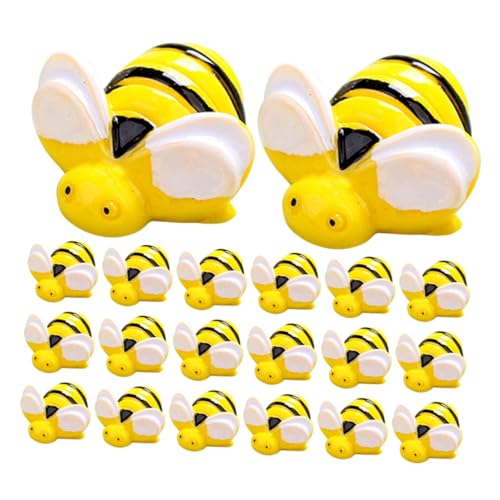 DECHOUS 25 Stück Teiliges Mini Harz Bienen Deko Filigrane Resin Bee Charms für DIY Handyhüllen Schmuck Karten Geschenkboxen Leichte Detailreiche Miniatur Bienen für Kreative von DECHOUS