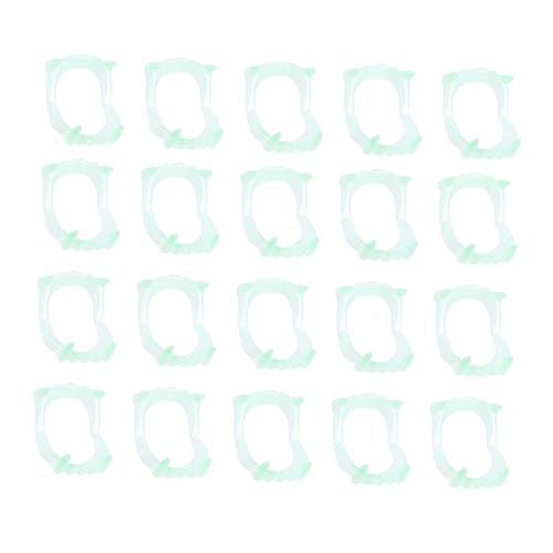 DECHOUS 25 Stück Vampirzähne Halloween Costume Halloween Kleidung Fake Teeth Halloween Outfit Halloween scharfe Zähne Vampirkinder Zahn Halloween- leuchtende falsche Zähne Plastik von DECHOUS