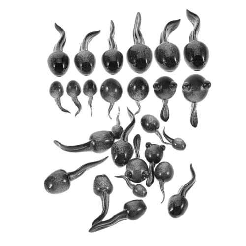 DECHOUS 26 Stück Micro Landscape Kaulquenze Terrarium zubehör teich Dekoration Aquarienschmuck kleine Tierfiguren Miniatur-Landschaftsdekoration Terrarienfiguren Harz Black von DECHOUS
