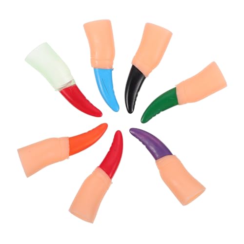 DECHOUS 28 Stück Plastik Finger aus Plastik Halloween Finger Halloween Costume idea Halloween Decoration Rosa falsche Nägel Nagel Praktische Parteiquellen Halloween-Party-Requisiten von DECHOUS