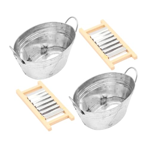 DECHOUS 2Sätze Waschbecken Set Teiliges Mini Möbel Set Für Puppenhaus Dekoration Realistische Badezimmer Requisiten Mit Waschbrett Und Eimer Für Mini Gartendekorationen DECHOUS 2Sätze Waschbecken Set Teiliges Mini Möbel Set Für Puppenhaus Dekoration Realistische Badezimmer Requisiten Mit Waschbrett Und Eimer Für Mini Gartendekorationen von DECHOUS