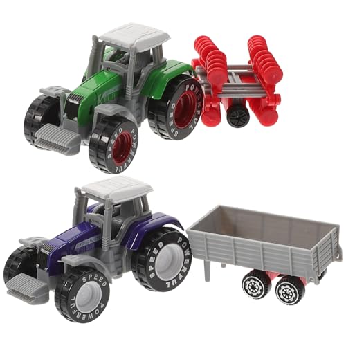 DECHOUS 2Stücke Bauerntraktor Modell Für LKW Kit Und Pädagogisches Fahrzeug Für Jungen Mit Realistischem Design Und Inertia Funktion von DECHOUS