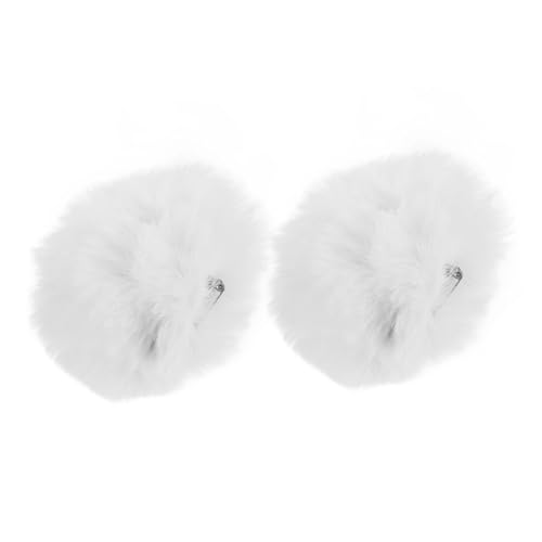 DECHOUS 2Stücke Flauschige Pom Pom Schuhclips Abnehmbare Hasentierschwänze Für Kaninchen Cosplay Zubehör Halloween Für Frauen Und Weißer Hasenschwanz von DECHOUS