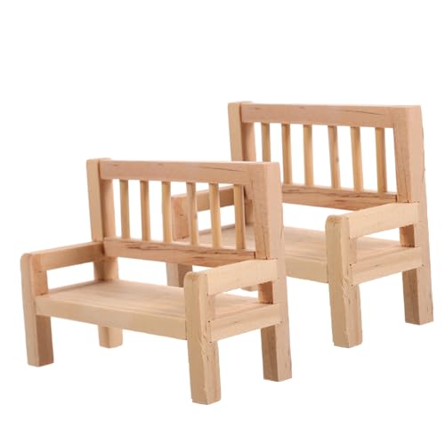 DECHOUS 2Stücke Gartenbank Modell Mini Möbel Dekoration Für Puppenhaus Mini Möbel Zubehör DECHOUS 2Stücke Gartenbank Modell Mini Möbel Dekoration Für Puppenhaus Mini Möbel Zubehör von DECHOUS