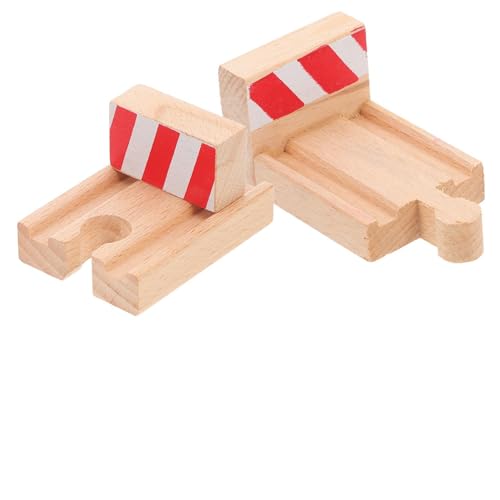 DECHOUS 2Stücke Holzbahn Haltegleis Für Robustes Für Kreative Zug Szenen Kompatibel Mit Gängigen Holzschienen Zubehör Für Jahren von DECHOUS