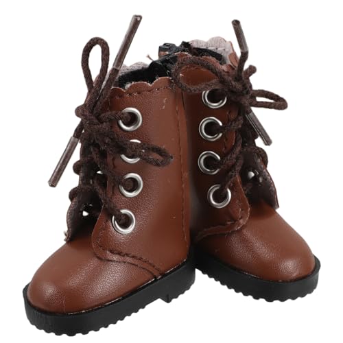 DECHOUS 2Stücke Miniature Hochformat Schuhe Für Bjd Puppen Niedliche Braune Stiefel Für Große Puppen Plüsch Puppenschuhe Als Ersatzkleidung Für Ball Dolls von DECHOUS