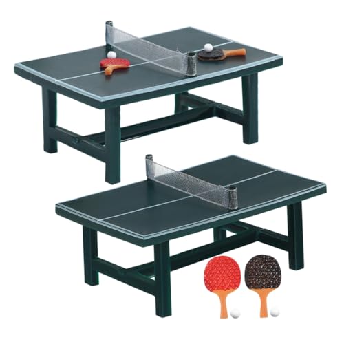 DECHOUS 2er-Set Puppenhaus-Requisiten: Tischtennis-Set 1:12 Miniatur-sportzubehör DIY-möbel Realistisches Modell Für Mikro-landschafts-spielhaus-Dekoration von DECHOUS
