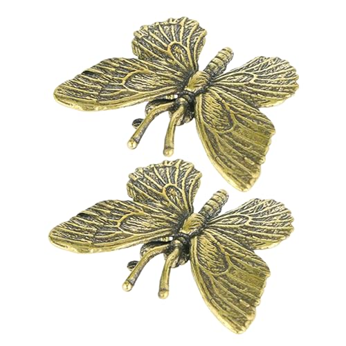 DECHOUS 2pcs Vintage Messing Schmetterling Skulptur Gold Schmetterling Figur Handgefertigtes Metall Desktop Dekoration Lifelike Schmetterling Statue Elegante Raumdekoration DECHOUS 2pcs Vintage Messing Schmetterling Skulptur Gold Schmetterling Figur Handgefertigtes Metall Desktop Dekoration Lifelike Schmetterling Statue Elegante Raumdekoration von DECHOUS
