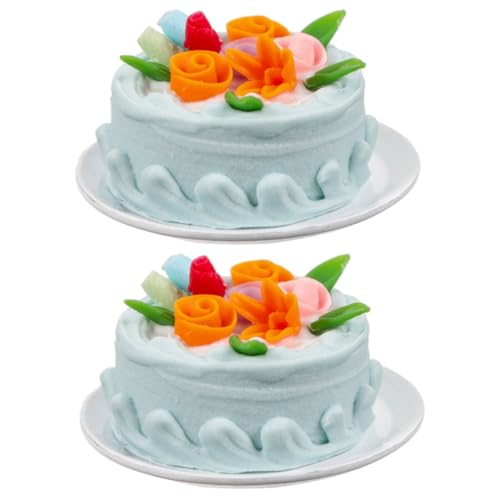 DECHOUS 2st Mini-Cupcakes Miniatur-lebensmittelspielzeug Künstliche Nahrungsmodelle So Tun, Als Würden Sie Essen Spielzeug Spielen Mini-Kuchen Gefälschte Desserts Pappbecher Harz Hochzeit von DECHOUS