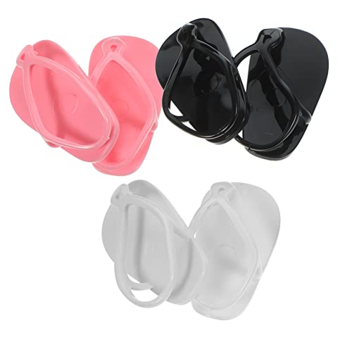 DECHOUS 3 Paare Puppenschuhe puppenspielzeug doll Accessories Puppen Puppen Schuhe Dekoration dekorativer Mini-Slipper süßer Mini-Puppen-Hausschuh Plastik von DECHOUS