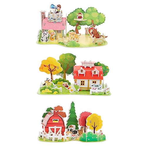 DECHOUS 3 Sätze Puzzle für Teiliges Lernspielzeug mit Bauernhof Villa und Zoo Fördert Kreativität Geduld und Geschicklichkeit Geschenkidee für Jungen und Mädchen DECHOUS 3 Sätze Puzzle für Teiliges Lernspielzeug mit Bauernhof Villa und Zoo Fördert Kreativität Geduld und Geschicklichkeit Geschenkidee für Jungen und Mädchen von DECHOUS
