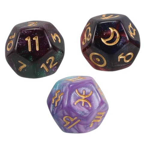 DECHOUS 3 Stück 12 Sternzeichen Tischspielwürfel Tarotspiel Zubehörwürfel Tarotkarten Wahrsagewürfel Astrologie Planetenwürfel Sternbildzeichenwürfel Astrologische Zahlenwürfel D12 DECHOUS 3 Stück 12 Sternzeichen Tischspielwürfel Tarotspiel Zubehörwürfel Tarotkarten Wahrsagewürfel Astrologie Planetenwürfel Sternbildzeichenwürfel Astrologische Zahlenwürfel D12 von DECHOUS