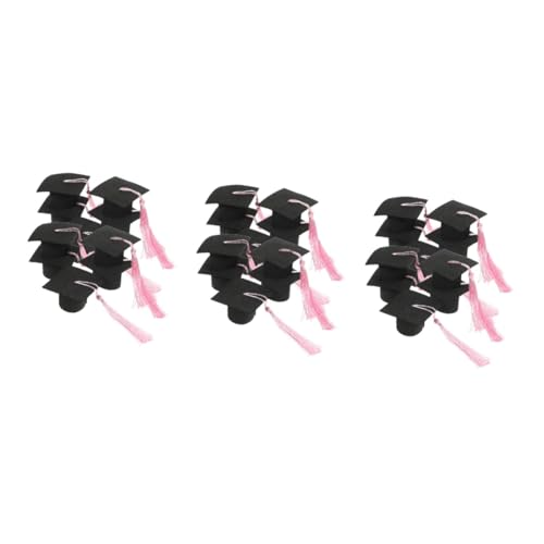 DECHOUS 3 Stück Abschlusstortenverzierungen abschlussfeier graduation cap caketopper 1 grad kuchen Dekorationen Abschlussdeckel für Cupcakes Abschlusskappe für Cupcakes Papier Black von DECHOUS