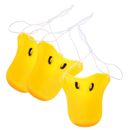 DECHOUS 3 Stück Entennase Stofftier Vogelmaske Tiernasenmaske Schnabel Tiermasken Für Skurrile Innenentenfigur Kinderentenkostüm Entenplüsch Hühnermaske Daffy Yellow Vinyl von DECHOUS