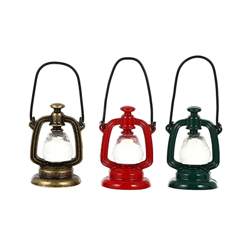 DECHOUS 3 Stück Mini-Öllampe für kinderspielzeug Toys for Petroleumlichter für Puppenhäuser Puppenhaus-Miniaturlaternen Petroleumlichtdekore Petroleumlampen Legierung von DECHOUS