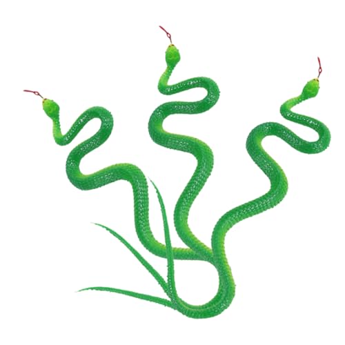 DECHOUS 3 Stück Nachgemachtes Schlangenspielzeug weiche Schlangenfigur Gartenschlange Halloween Dekoration Halloween Decoration Spielzeugschlangen Schlangenspielzeug aus Gummi Green DECHOUS 3 Stück Nachgemachtes Schlangenspielzeug weiche Schlangenfigur Gartenschlange Halloween Dekoration Halloween Decoration Spielzeugschlangen Schlangenspielzeug aus Gummi Green von DECHOUS