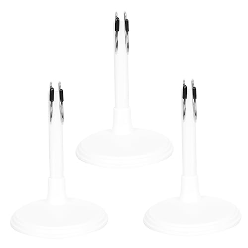 DECHOUS 3 Stück Puppenständer Figure Stand doll Accessories Figurenständer Spielzeugständer Puppenausstellung für Mädchen Zubehör Steht Puppenregale Puppenbasis Rostfreier Stahl Weiß von DECHOUS